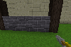 Using the trowel on a wall in “Minetest Game”