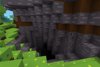 The entrance to a cave