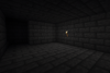 A dungeon with deepslate brick walls