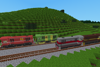 Four Australian 500 Class Diesel Locomotives, each in a different livery