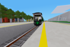 Tieless tracks being used at a station.