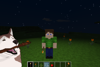 Demonstrates the `wieldlight` and `wield3d` functionality, showing the held torch at a fine tilt