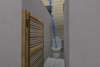Toilet with built-in bidet active