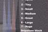 Dripstone size classification