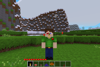 Shows an apple core infront of the player's face, in Minetest Game