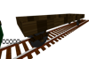 BBÖ ware wagon coupled to locomotive