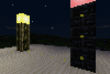 Lighting pillar with mese core embedded in the floor and the pillar