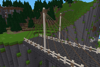 A suspension bridge with decorative leads