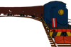 Screenshot of the Transib train set on a curved track on a transparent background