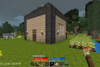 A simple house, a farm, and a cow