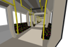 Looking down a 4-car train with the near side door open