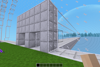 Looking at a biosphere from another one. Speres generated with default values in Minetest Game.