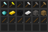 Overview of hammers and needed resources in “Minetest Game”