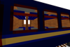View into the windows of the sleeper wagon
