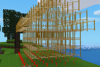 Without creative: Scaffolding is placed to show where the house will be.