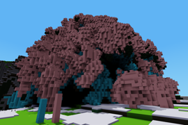 Replaced tree and leaves with wool using 3d flood fill tool