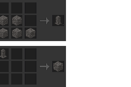 Craft and uncraft walls. For example, in “Minetest Game”