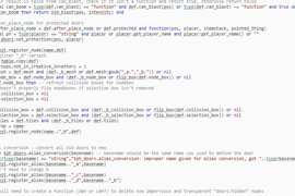 Shows an excerpt of 1.0's "alias_conversion" function and later bits of the register_door function