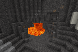 A deepslate cavern with some ores