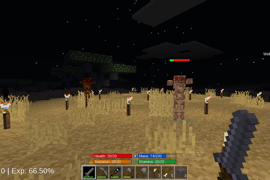 Fighting two dirt monsters