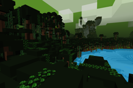 Jungle Trees with vines along the water