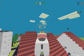 Cow bouncing on roof