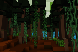 Vines in a clearing in the jungle