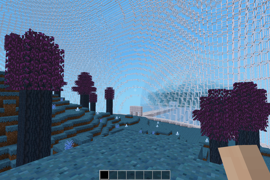 Biosphere generated with a biome from the Ethereal mod.