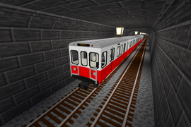 An 01700 Series train runs through a subway tunnel.