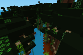 Vines seen from the top of the tree after having climbed it using the vines.