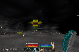 Fighting a mese monster with a bow