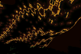 Nether forest ceiling patterned with a Weierstraß fractal function