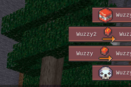 A kill log in TNTTag, showing TNT exchanges and player death