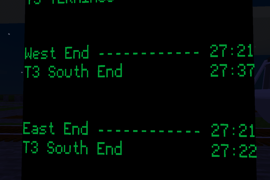 Some LuaATC Textlines displaying timetable information in the night