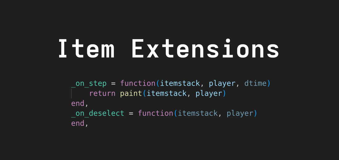 Item Extensions screenshot