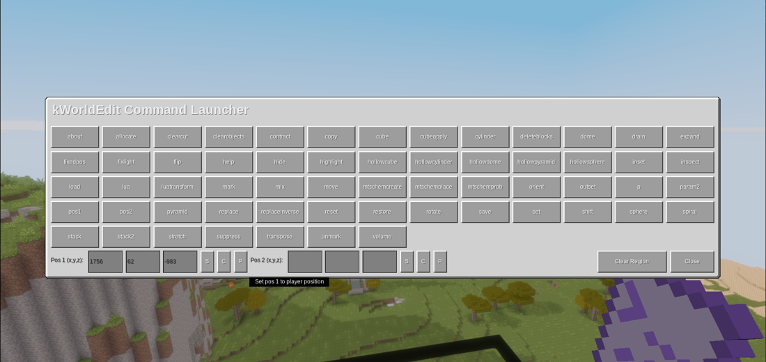 K WorldEdit Command Builder GUI screenshot