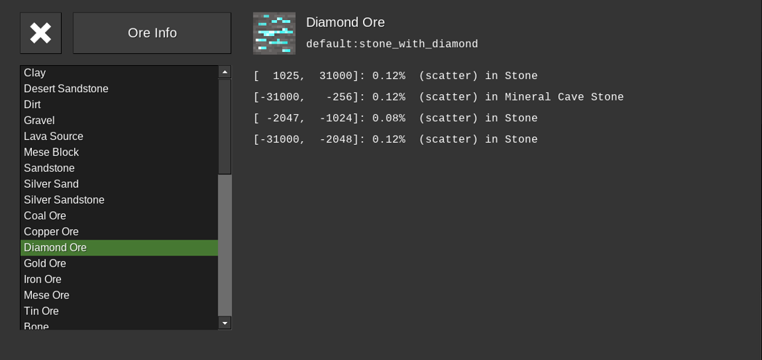 Ore Info screenshot