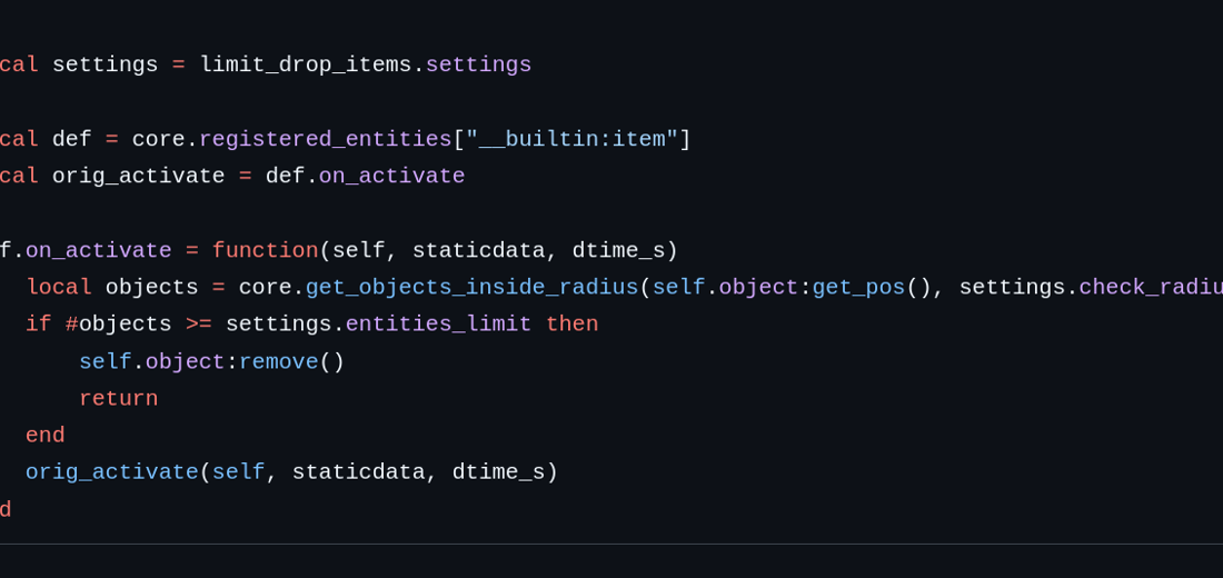 Manage entities screenshot