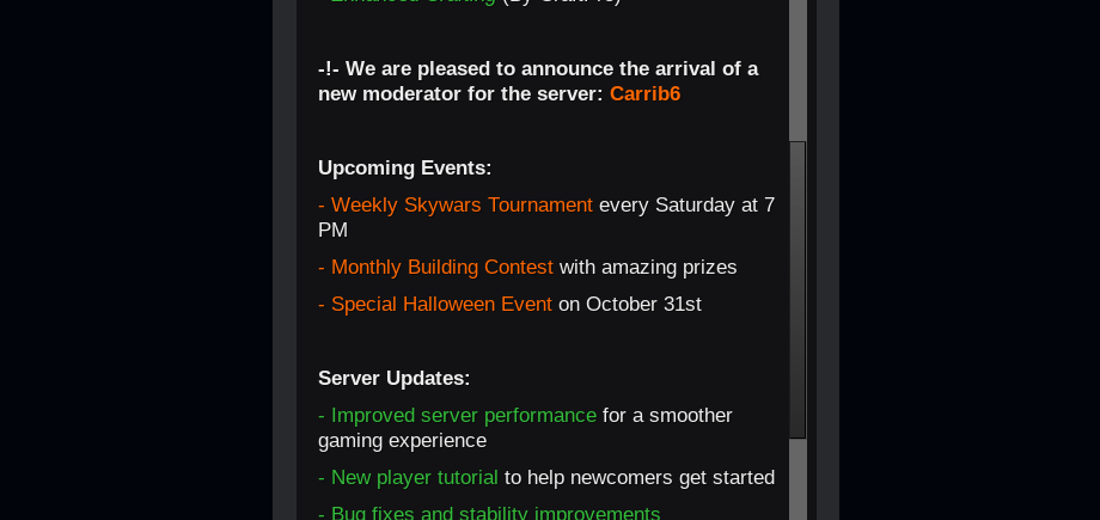 Server News screenshot